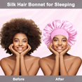 thumbnail image 3 of Bonete para dormir satén bonete para el cabello bonete nocturno para rizos bonete grande para trenzas, 3 of 8
