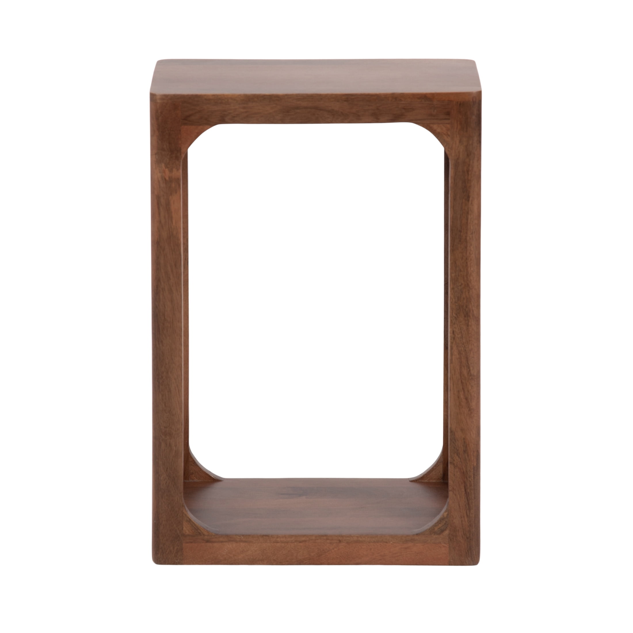 Kate and Laurel Dahl Modern Slatted Wooden Slim Side Table, 16 x 8 x 24, Walnut Brown, Transitional Wood Narrow End Table for Use as Living Room Plant Stand or Small Bedroom Nightstand