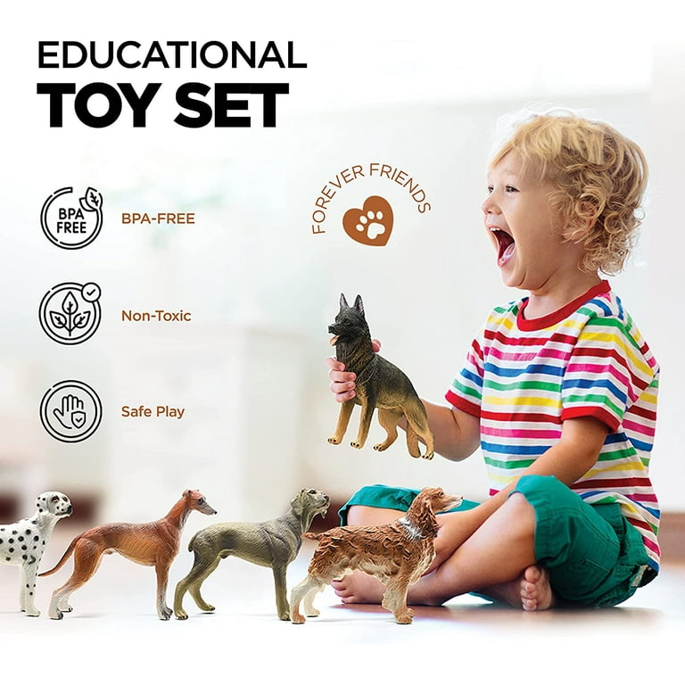 Stargo Toy Mini Dog Figurines Set 12 Realistic Pet Figures, Non