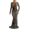 thumbnail image 1 of XINQIHANG Femmes Sexy Élégant Strass Forage Chaud Processus Bodycon Robe Soirée de Soirée Robe Longue Soirée Robes, 1 of 4