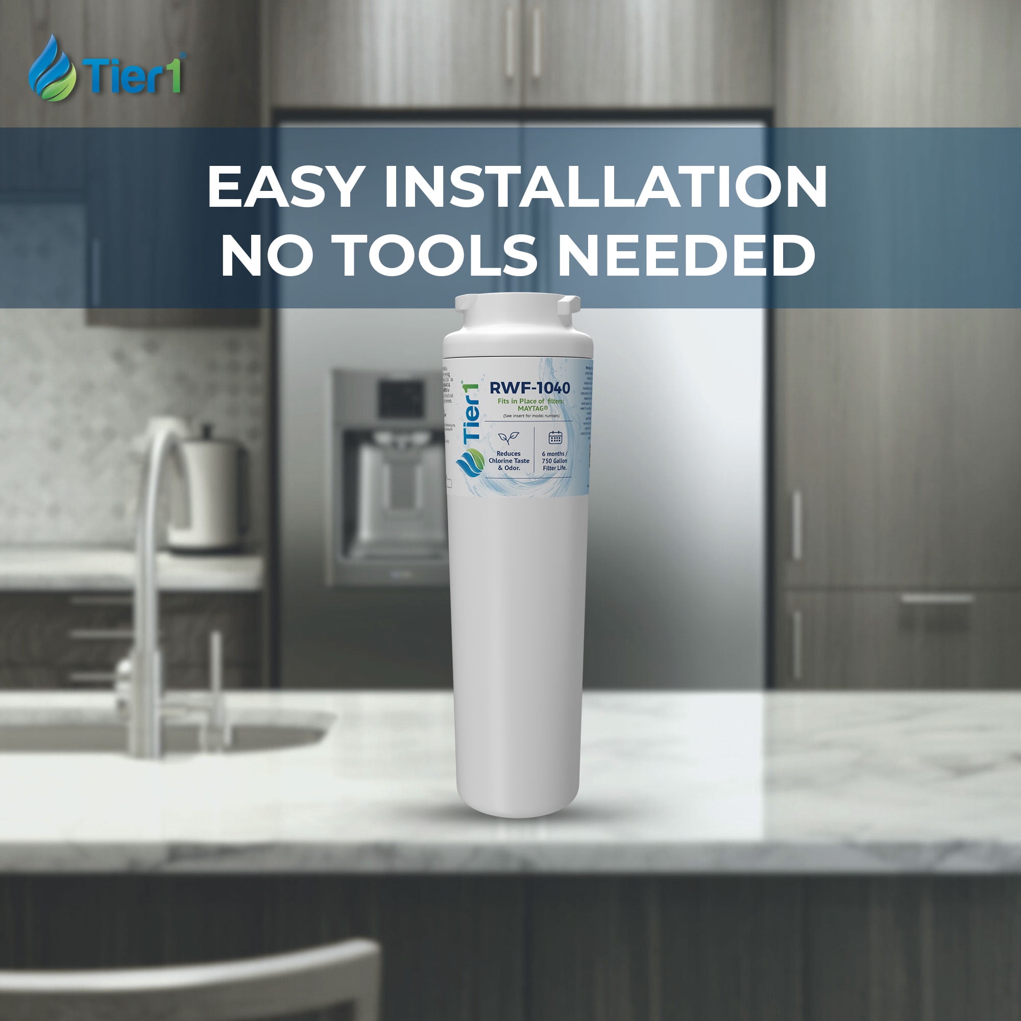 Tier1 RWF1040 UKF8001 Refrigerator Water Filter | Replacement for EDR4RXD1, 4396395, rwf0900a, fl-rf07 Fridge Filter - Up to 18 Months Supply | Easy Install | Odor Control (3-pk)