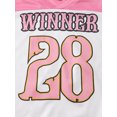thumbnail image 4 of Mikrdoo Kid Girl Sports Suit Letter Number Print Colorblock Short Sleeve Quick-dry T-shirt with Tennis Skirt Set Pink 11-12 Years, 4 of 9