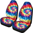 thumbnail image 5 of Uourmeti Tie Dye Burst Print Car Seat Covers Soft Car Seat Covers Full Set, Washable Compatible with Truck Sedans, 5 of 9