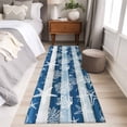 thumbnail image 4 of Runner Rug 2'x6', Navy Blue Coastal Beach Washable Non-Slip Hallway Runner Rugs, Nautical Starfish Coral Vintage Wooden Bedside Rugs Floor Mats Carpet Runners for Kitchen Bathroom Laundry Room, 4 of 8
