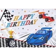 thumbnail image 3 of Fondo de fotografía de coche de carreras, decoraciones para fiesta de cumpleaños, decoración de fondo, pancarta para baby shower, foto personalizada, Caitoon Hot Wheels, 3 of 5