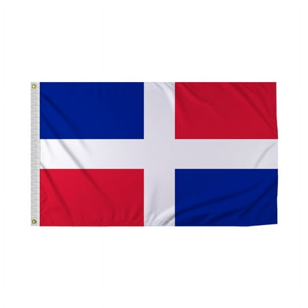 Promopatriot Dominican Republic Country Flag 3x5 Ft Outdoor Nylon Double Stitched Edges Canvas Header Brass Grommets 3'x5' Dominican Republic
