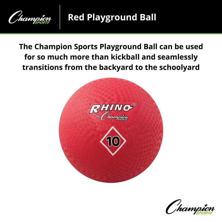 Champion Sports 10 Inch Playground Ball Red Durable Bouncy Nylon