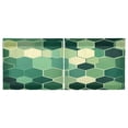 thumbnail image 3 of Modern Style Green Hexagonal 27"x36" Linen Look Cafe Curtain Set with Privacy and UV Protection, 3 of 8