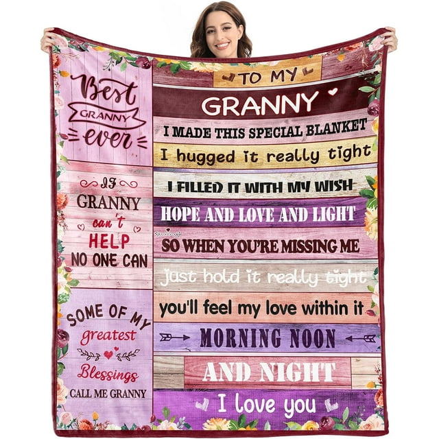 LHSHID Granny Gifts BlanketGranny Christmas Birthday GiftsGranny Gifts from Grandchildren GranddaughterGranny Gifts for GrandmaBest Granny Ever GiftsGranny Throw Blanket 30"x40"