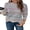 Gray, variant on Womens Colorful Stripes Sweaters Crew Neck Long Sleeve White Sweaters