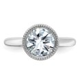 thumbnail image 4 of 14k White Gold Solitaire 1.9ct. Round Beaded Bezel Moissanite Engagement Ring Size 8, 4 of 7