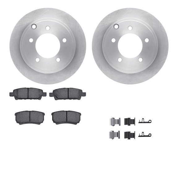 Dynamic Friction Company Rear Brake Rotors with 5000 Advanced Brake Pads includes Hardware 6512-39143