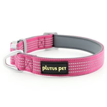 Plutus Pet Reflective Dog Collar with Aviation Aluminum Buckle, Neoprene Padded for comfort, Lightweight, Heavy Duty Nylon Collar for Puppy Small Medium Large Dogs (Pink, M)