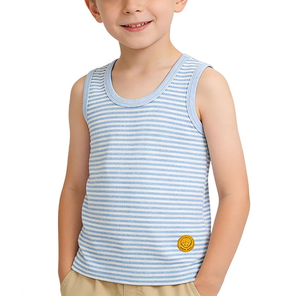 BFHHYA Boys Girls Summer Tank Tops Striped Sleeveless Round Neck Shirts Soft Casual Tee Top for Youth Boys Girls Size 2-10 Years