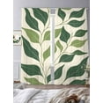thumbnail image 3 of Abstract Tropical Plants Sheer Curtains for Living Room Bedroom, Light-filtering Sheer Curtain, Retro Green Leave Rod Pocket Voile Window Treatment Drapes, 52’’Wx108’’L, 2 Panels Set, 3 of 7