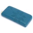 thumbnail image 3 of Leather Wallet Purse Long Credit Card Organizer Embossed Kapok Pattern Women Wallet Black, 3 of 7