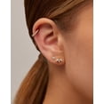 thumbnail image 2 of 14K Gold Plated Solid 925 Sterling Silver Post Cubic Zirconia Flat Back Earrings for Women | Cartilage Earring | Helix Piercing Jewelry | Small Stud Earrings | Trinity, Pearl, Marquise, Opal, 2 of 2