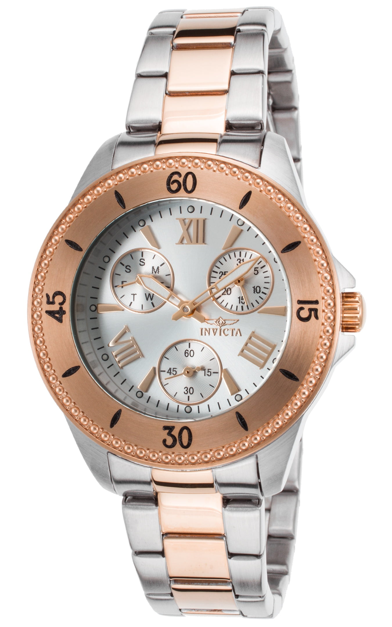 Invicta Women's 21686 Angel Quartz Chronograph Rose Gold & Silver Two
