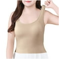 thumbnail image 5 of Gfyviroh Women's Tank Tops Casual Crewneck Sleeveless Undershirts Comfortable Plus Size Criss-cross Back Tops with Chest Pad, 5 of 8