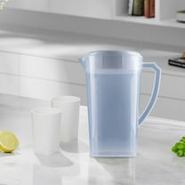 kkbbma under $5 Plastic Measuring Pitcher with Lid, Fridge Friendly Clear Water Jug for Iced Tea, Lemonade, Juices, Milk, Beverage Container, Aguas Frescas, Jarra, Pichel, Shatter-Proof