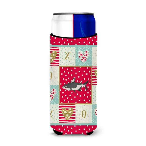 Carolines Treasures CK5482MUK Iridescent Shark Love Michelob Ultra Hugger for slim cans  Slim Can multicolor