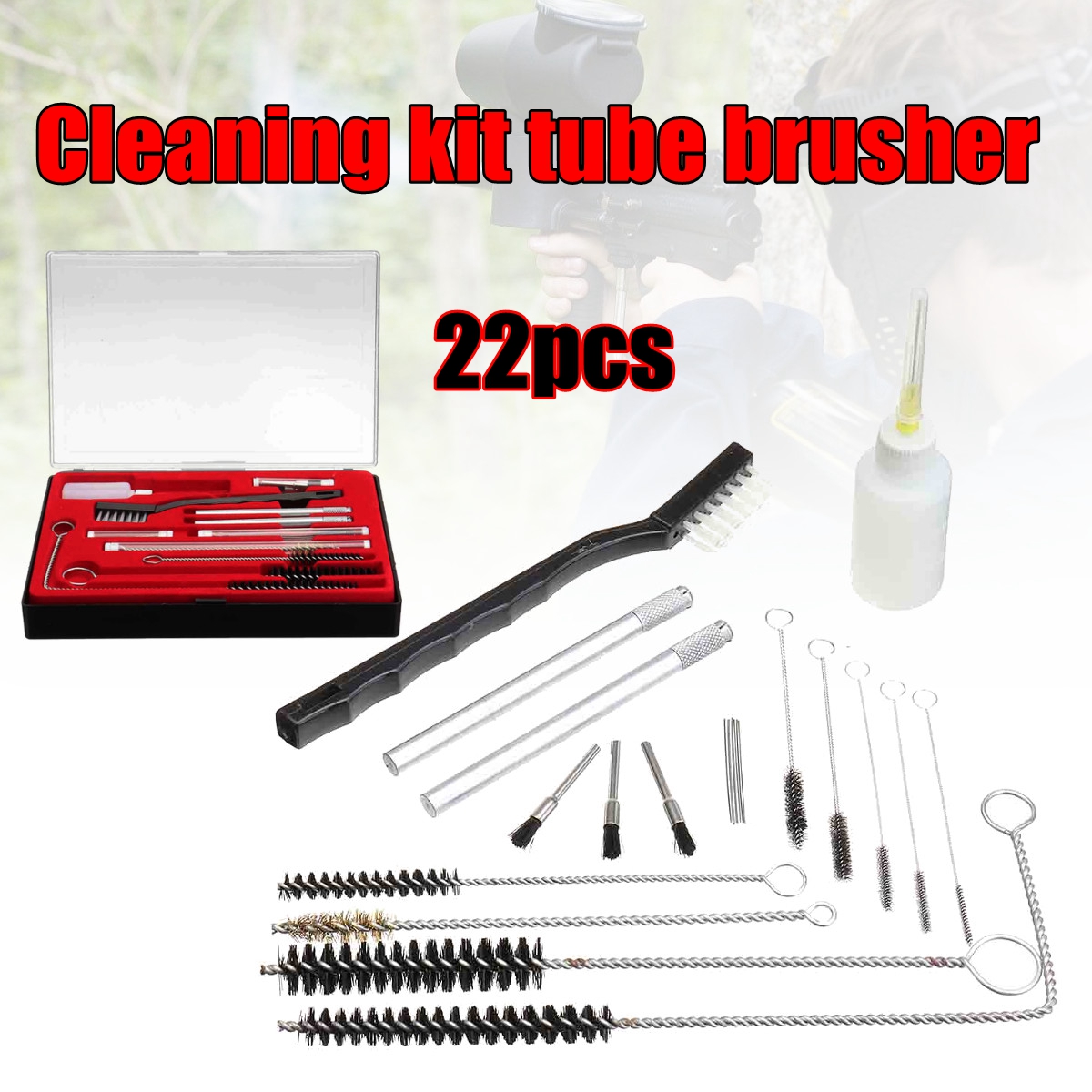 22 Pieces Gun Cleaning Kit Perfect for Hand Guns Rifles and Shotguns HF