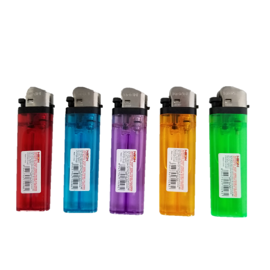 5pcs Clear Neon Premium Disposable Butane Lighters