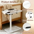 thumbnail image 5 of PinkSheep Small Side Table End Table Accent Table Tray Table Mini Table Little Table for Living Room Small Spaces, White, Height Adjustable, 5 of 8