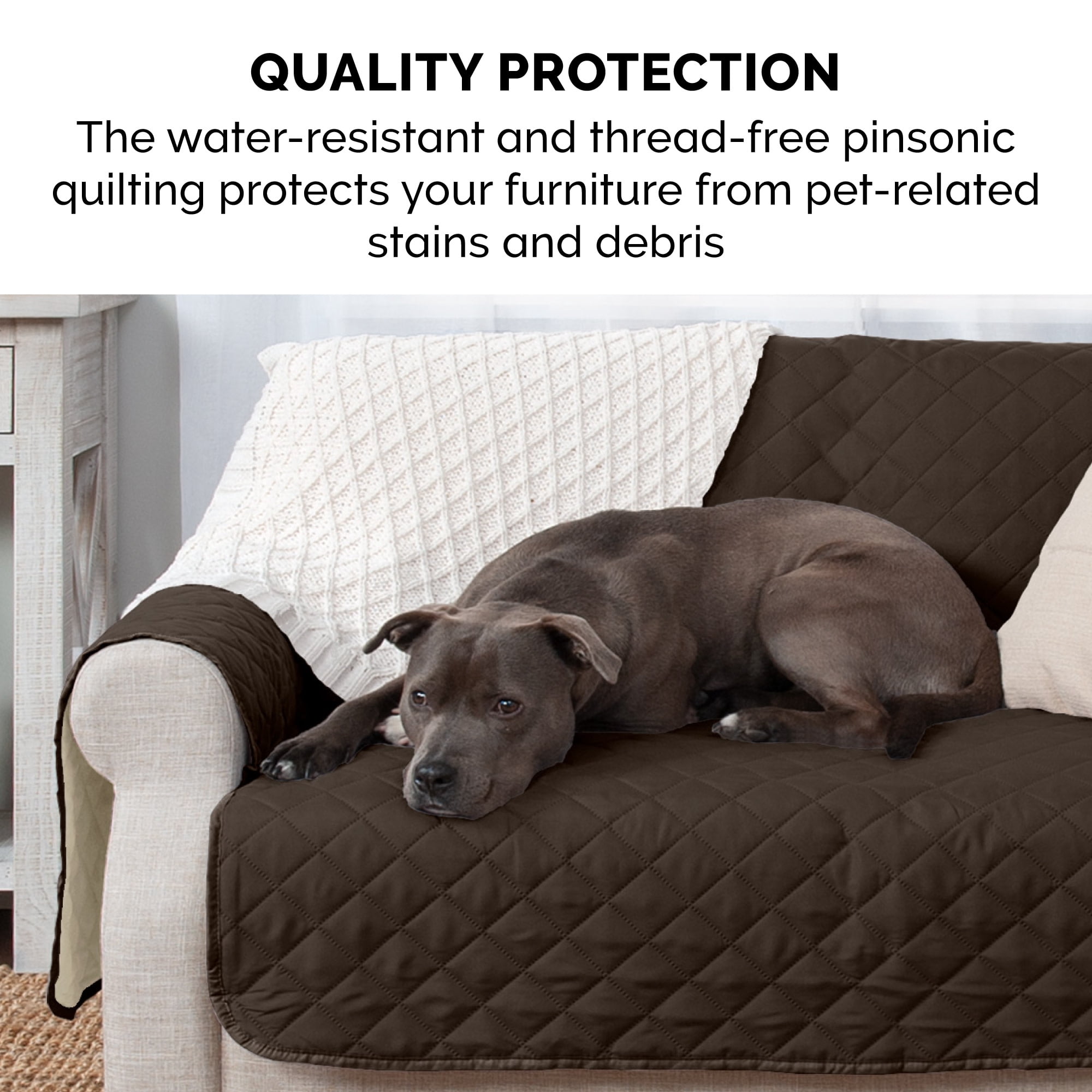 FurHaven Reversible Furniture Protector, Espresso, Sofa, 1 Count