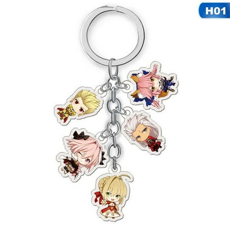 Best Christmas Cartoon AkoaDa Anime Fate Zero Keychain Cartoon Figure Fate Stay Night Car Key Chains Holder Best Friend Graduation Christmas Day Gift ()
