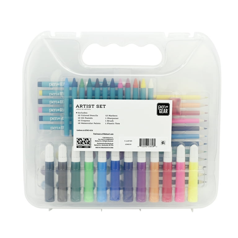 Pen+Gear Mixed Media Artist Set, 69 Pieces, in Tote with Handle