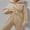 Apricot color, variant on Womens Sweatsuits 2 Piece Set Casual Winter Long Sleeve Hoodie Loose Wide Leg Sweatpants Fall Tracksuit Solid Color Casual Thickened Sports Hoodie Set Coffee-Colored L
