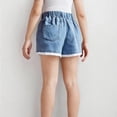thumbnail image 5 of ZACPNCV Jean Shorts for Girls High Waisted Casual Denim Shorts Elastic Waist Ruffle Shorts Kids Summer Beach Jeans Blue 4-5 Years, 5 of 8