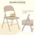 thumbnail image 5 of ELMERTON 4 Pack Khaki Folding Chairs with Padded Cushion and Back, Portable Heavy Duty Metal Frame Commercial Seat with 350-LBS Capacity, Foldable Indoor Outdoor Chairs for Office Party Event Kitchen, 5 of 8