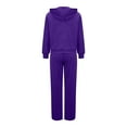 thumbnail image 5 of Wdfiry Sweatsuits Set for Women Womens Coat 2 Piece Outfit Sets Open Front Zip Hooded Sweatshirt Coat and Jogger Sweatpant Lounge Sets Tracksuit Sets with Pocket Clearance, 5 of 7
