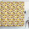 thumbnail image 1 of Ambesonne Umbrella Shower Curtain, Striped in Earth Tones, 69"Wx70"L, Brown Yellow Orange, 1 of 3