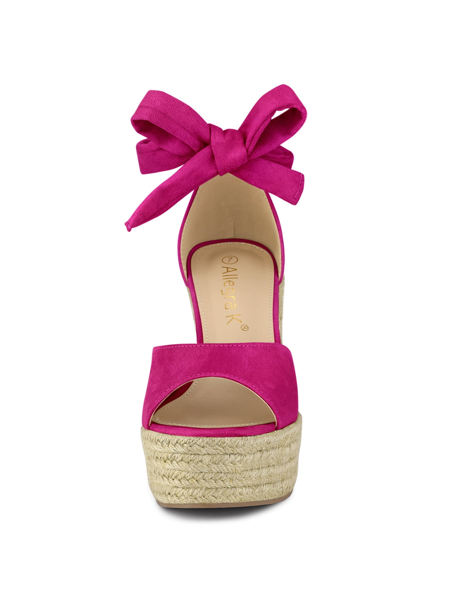 DARING DIVA Women's Espadrilles Tie Up Ankle Strap Wedges Sandals Hot Pink 10