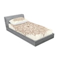 thumbnail image 2 of Ambesonne Retro Fitted Sheet & Pillow Sham Set, Flower Lace, Twin, Brown and Ivory, 2 of 2