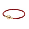 thumbnail image 1 of Panjia 925 Pulsera De Cuerda De Cuero Tejida De Doble Bucle Rojo Y Negro Con Anillo Y Hebilla De Mango DIY Accesorios De Joyería, 1 of 4
