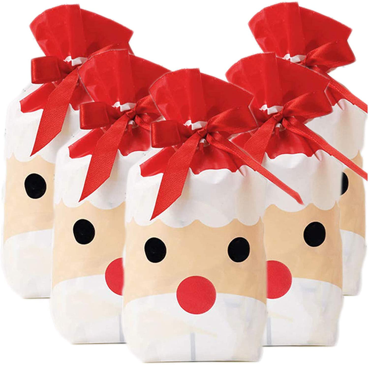 50 Pcs Christmas Candy Bags Christmas Drawstring Candy Bags Christmas Treat Bags Cookie Bags for Christmas Party Favor Gift Wrapping Supplies 