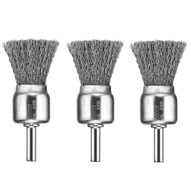 Cepillo de alambre DEWALT DW4901 con extremo ondulado de 1 pulgada, paquete de 3