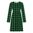 thumbnail image 5 of Ynynloco Women's Casual Long Sleeve High Waisted A line Dresses Pleated Waist Knee Length Loose Dress with Pockets, 5 of 7