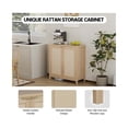 thumbnail image 6 of Freestanding Rattan Storage Cabinet with Doors & Adjustable Shelves, Accent Floor Storage Cabinet, Modern Sideboard Buffet Cabinet for Living Room, Dining Room, Kitchen, 6 of 8