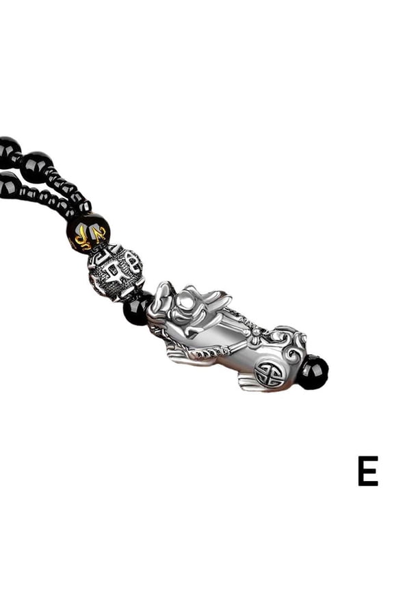 Feng Shui Black Obsidian Necklace Wealth Good Pendant Luck Dragon E6Y0 FAST K5T2