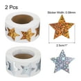 thumbnail image 2 of Uxcell 2 Rollos de Etiquetas Autoadhesivas en Forma de Estrella Brillantes de 1 Pulgada, Oro/Plata (C-79-25/C-87-25), 2 of 5