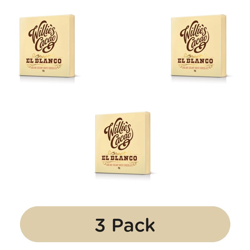Willie's Cacao El Blanco White Chocolate Bar 50g, British Import (Pack of 3)