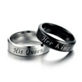 thumbnail image 4 of Jiyike 12# Her King His Queen Titanium Stainless Steel Couples Finger Ring His and Hers Couple Wedding Promise Rings (Black), 4 of 10