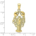 thumbnail image 4 of Solid 10K Yellow Gold 2-D Textured Maine Lobster Charm - 25.25mm, 4 of 6