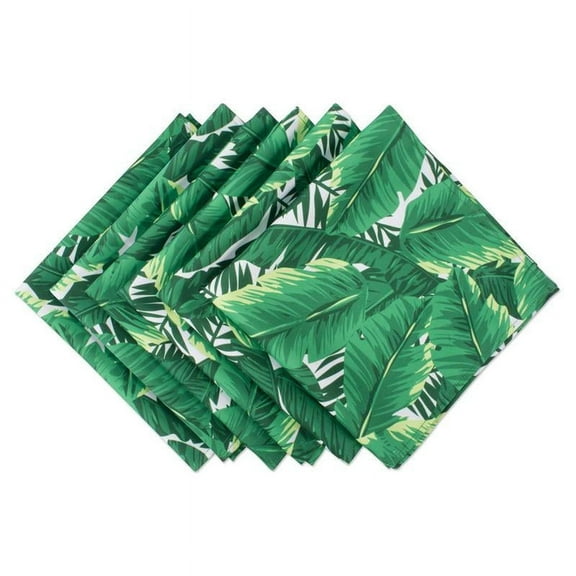 DII Banana Leaf Print Napkin (Set of 6), 20x20", 100% Polyester