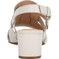AQUA Womens Beige Strappy Cushioned Dirlene Square Toe Stiletto Lace-Up Leather Dress Sandals Shoes B